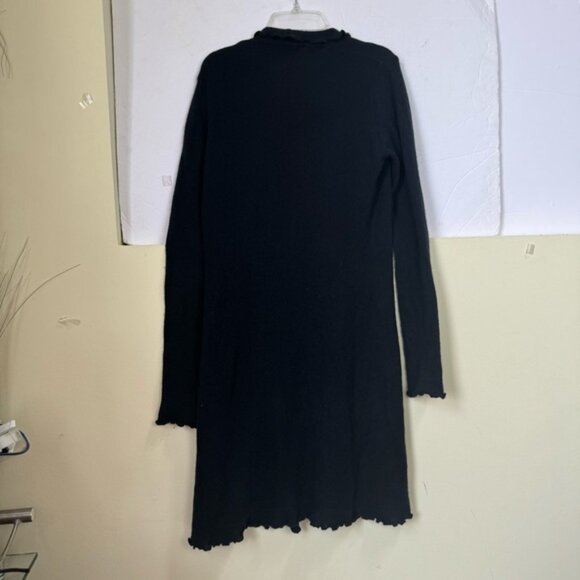 Snapdragon 100% Cashmere Cardigan Knit Sweater Duster Coat Lightweight Ruffle M - Picture 4 of 16